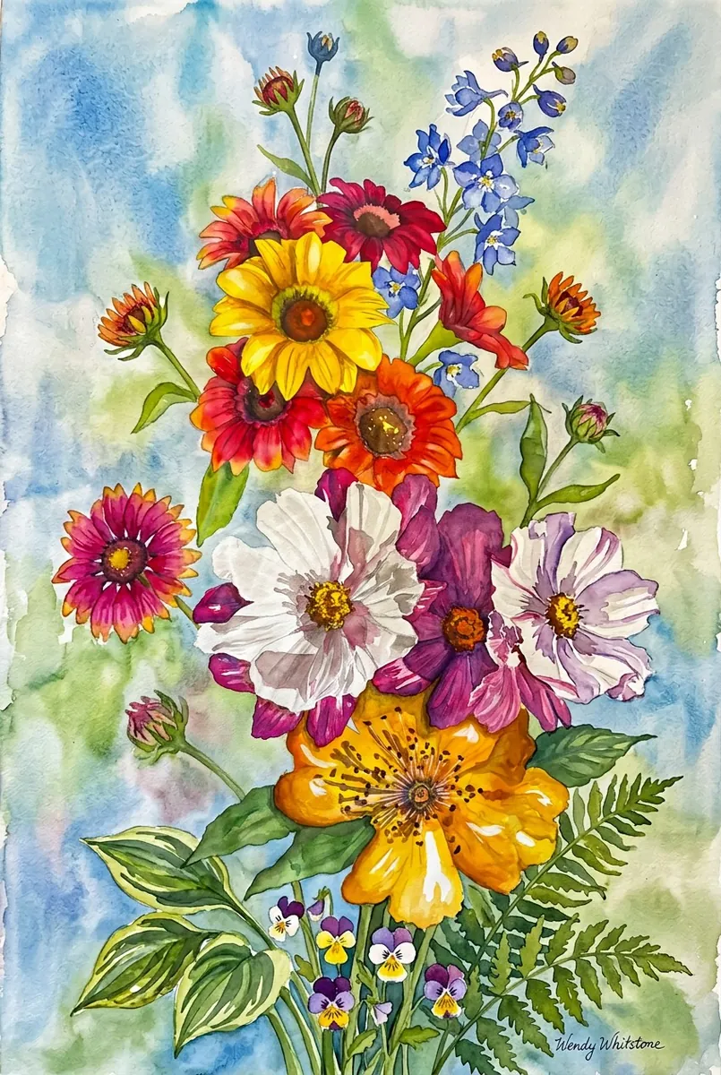 Original watercolor bouquet by Wendy Whitstone