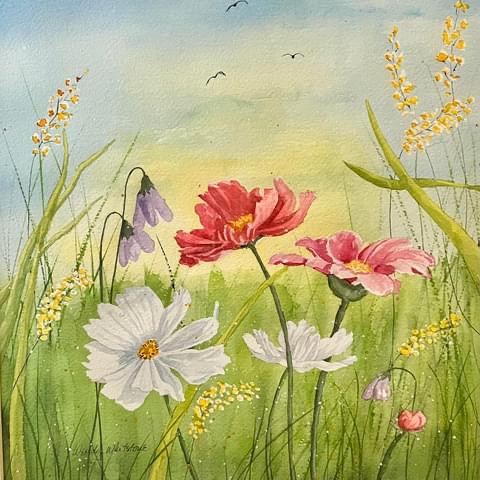 Original watercolor bouquet by Wendy Whitstone